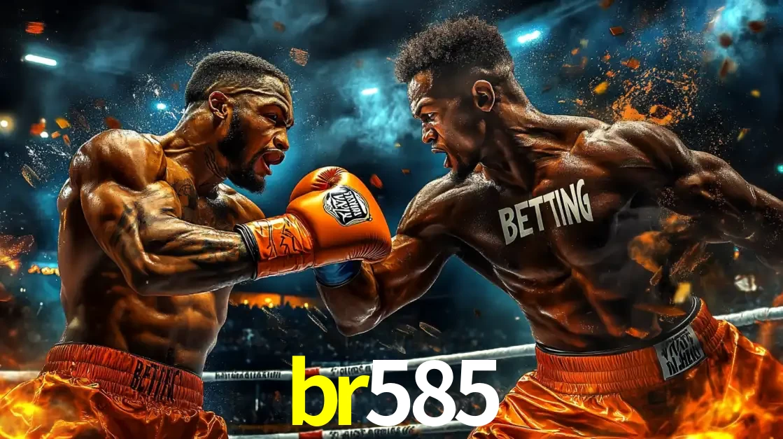 Dois boxeadores em uma luta intensa e explosiva, representando a adrenalina e as oportunidades de apostas em esportes de combate disponíveis na plataforma br585.